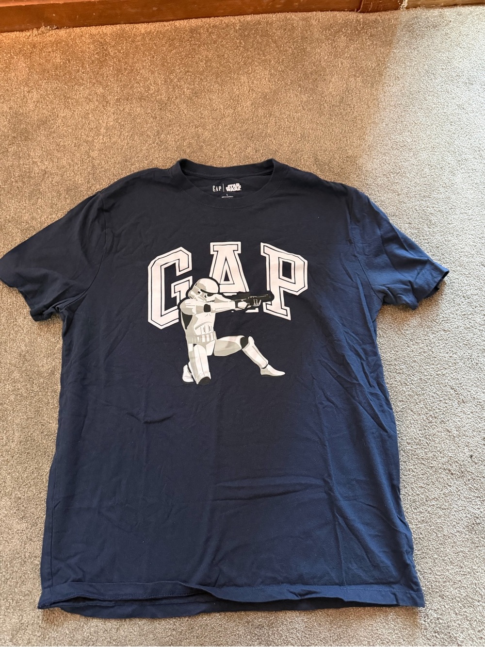 GAP Navy Short-Sleeve Tee with Stormtrooper Graphic